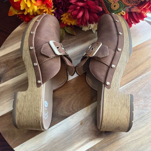 Dr. Scholl's Womens Classic Clog Platform 70's Vibes Mules 8US Brown - Picture 8 of 11